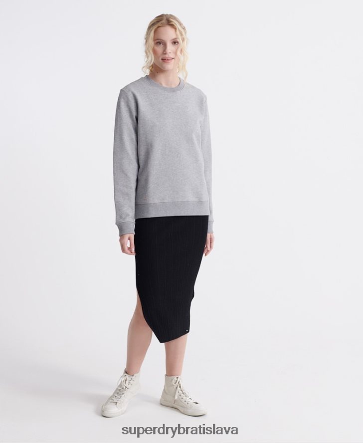 Superdry ženy mikina z organickej bavlny so štandardným označením loopback 6B4ZTR3487 oblečenie sivá
