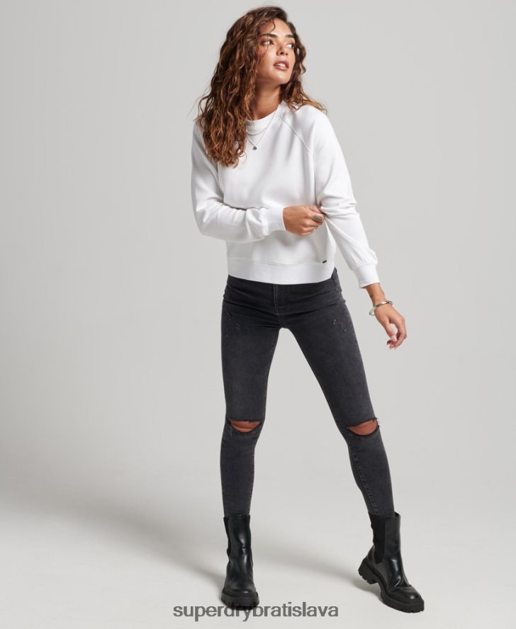 Superdry ženy modálna crew mikina 6B4ZTR5915 oblečenie biely