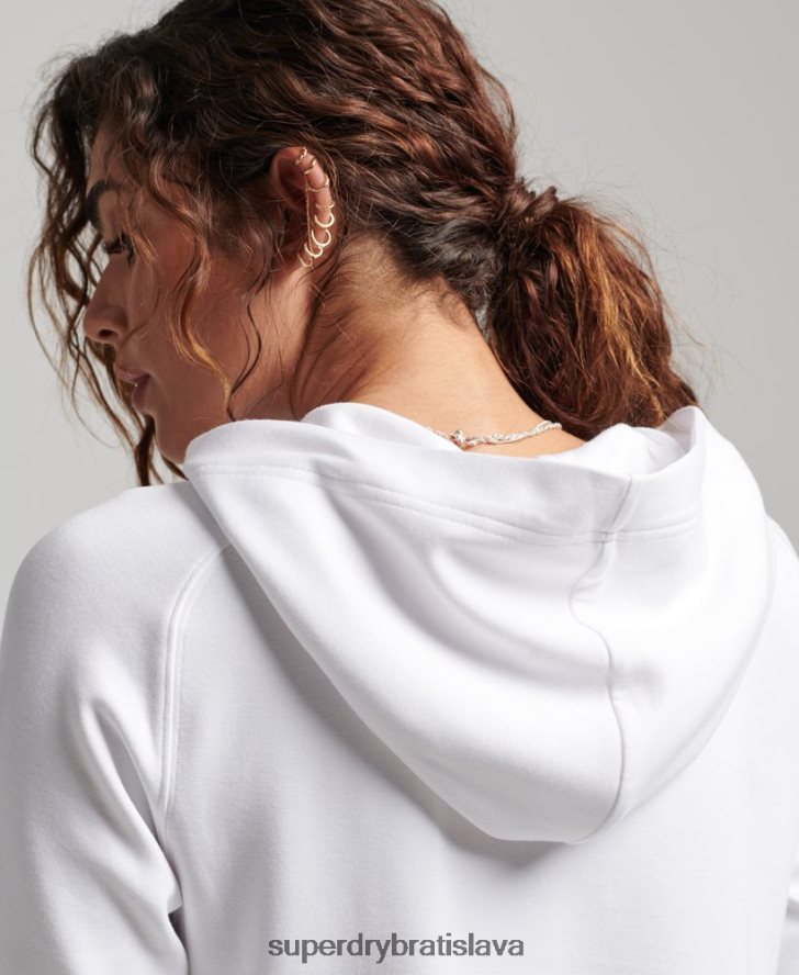 Superdry ženy modalová mäkká mikina s kapucňou 6B4ZTR5853 oblečenie biely