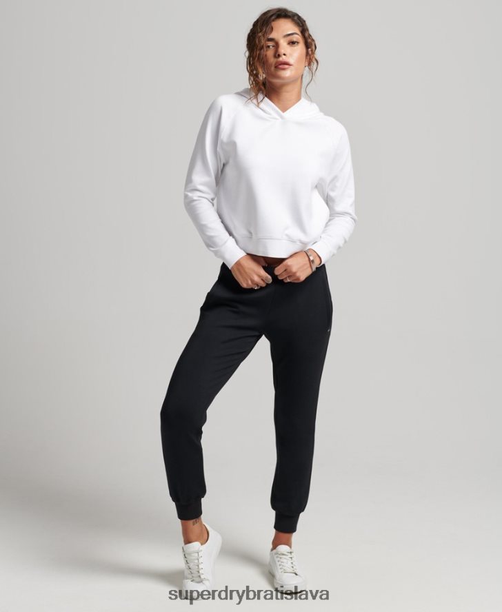 Superdry ženy modalová mäkká mikina s kapucňou 6B4ZTR5853 oblečenie biely