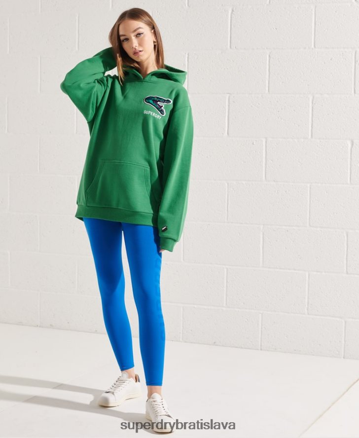 Superdry ženy moderná franšízová nadrozmerná mikina s kapucňou 6B4ZTR6052 oblečenie zelená