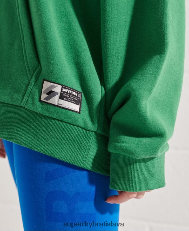 Superdry ženy moderná franšízová nadrozmerná mikina s kapucňou 6B4ZTR6052 oblečenie zelená