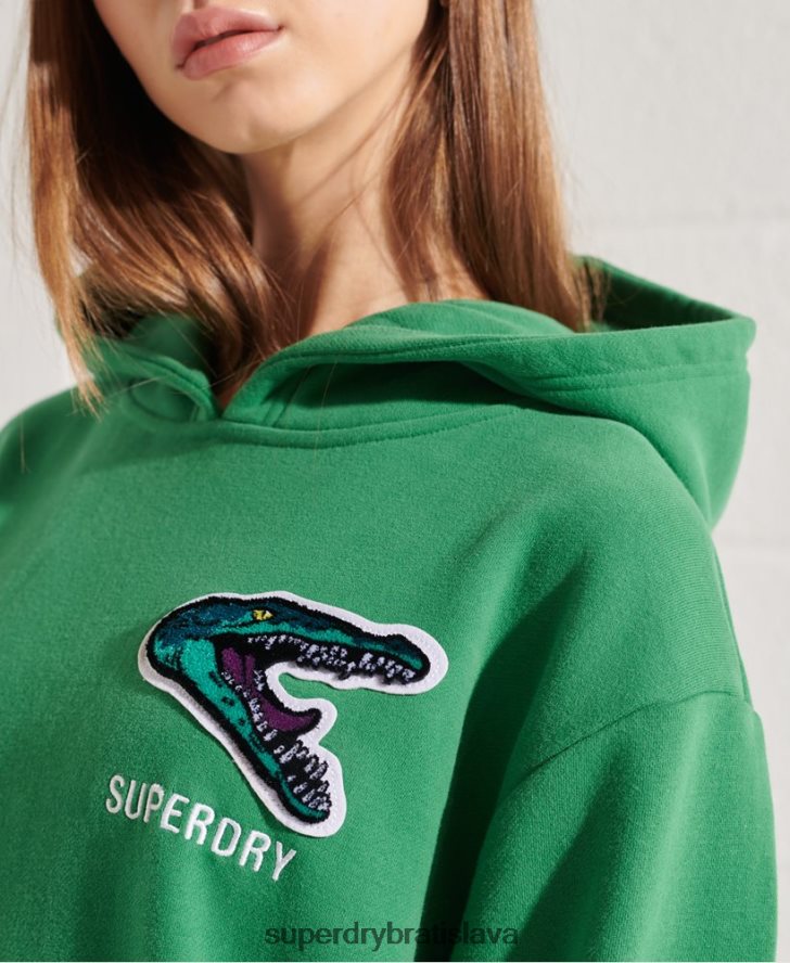 Superdry ženy moderná franšízová nadrozmerná mikina s kapucňou 6B4ZTR6052 oblečenie zelená