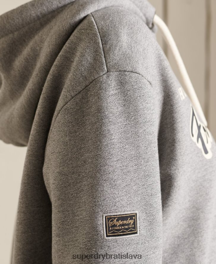 Superdry ženy nadrozmerná dedičná horská mikina s kapucňou 6B4ZTR3469 oblečenie svetlo šedá