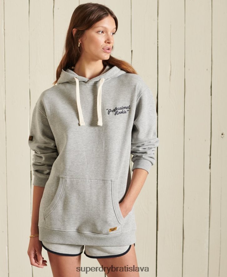 Superdry ženy nadrozmerná mikina na pracovné oblečenie 6B4ZTR6175 oblečenie sivá