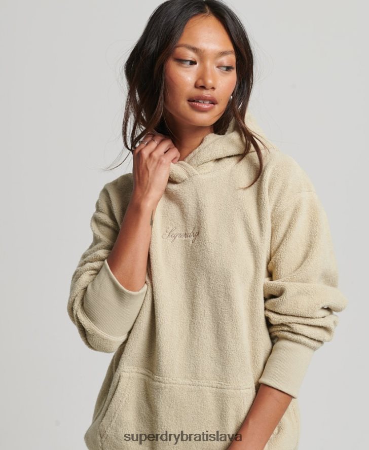 Superdry ženy nadrozmerná mikina s grafickým fleecom 6B4ZTR5872 oblečenie béžová