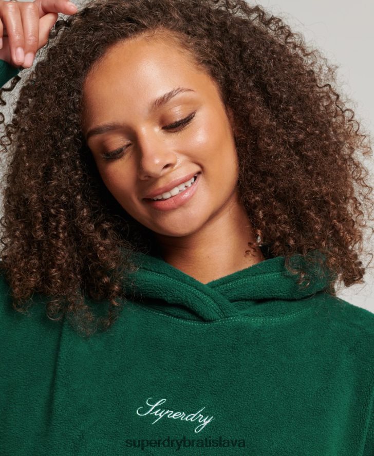 Superdry ženy nadrozmerná mikina s grafickým fleecom 6B4ZTR5919 oblečenie zelená