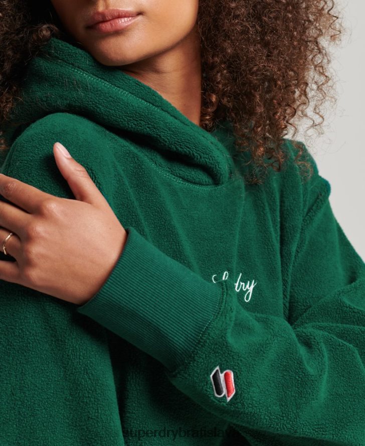Superdry ženy nadrozmerná mikina s grafickým fleecom 6B4ZTR5919 oblečenie zelená