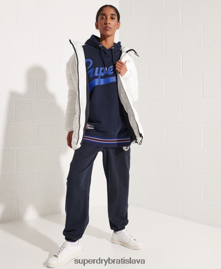 Superdry ženy nadrozmerná mikina s kapucňou 6B4ZTR5964 oblečenie námorníctvo