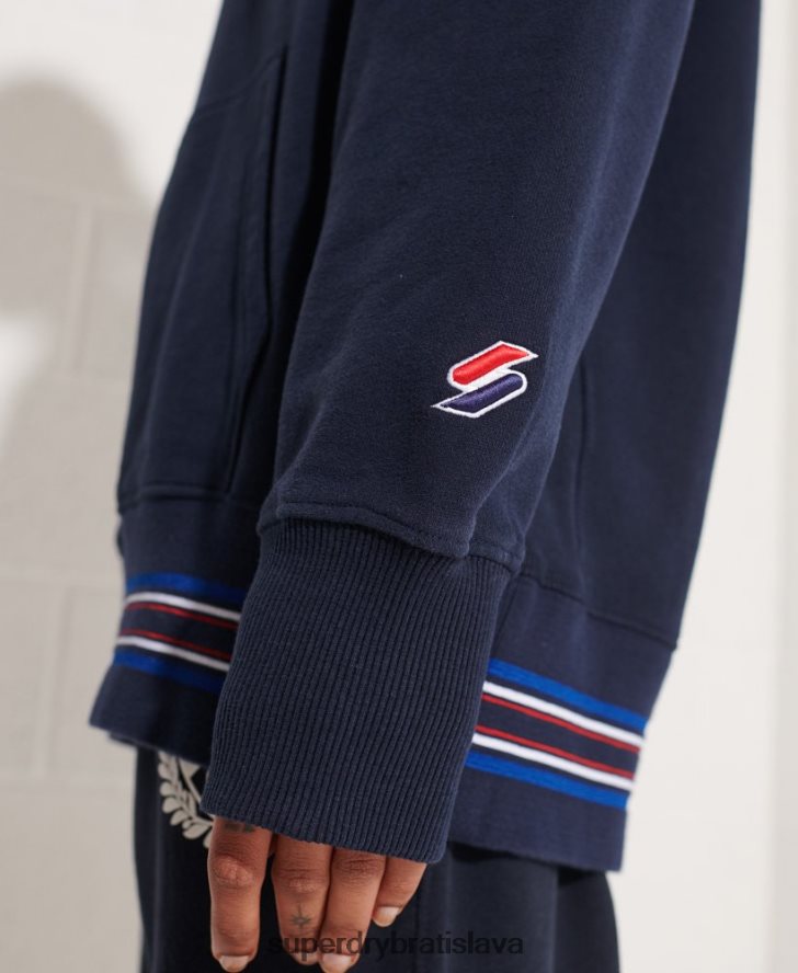 Superdry ženy nadrozmerná mikina s kapucňou 6B4ZTR5964 oblečenie námorníctvo