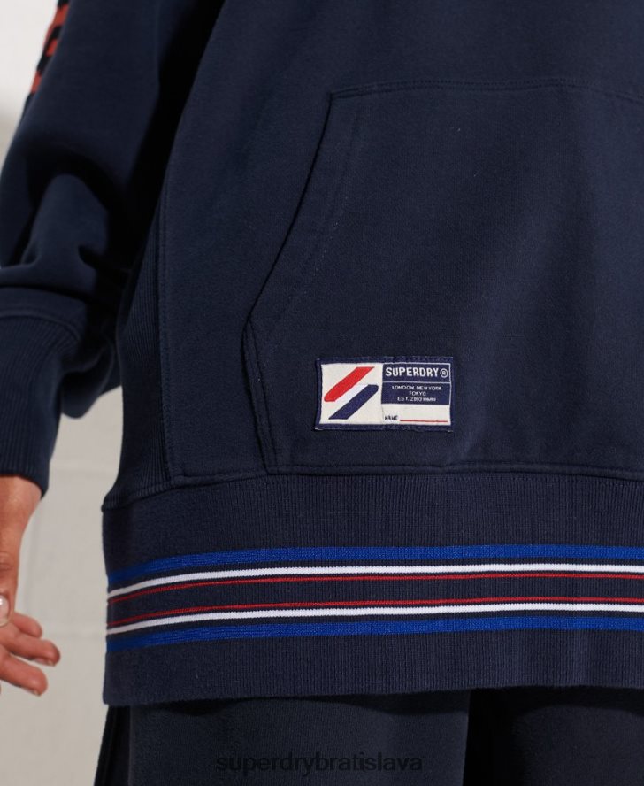 Superdry ženy nadrozmerná mikina s kapucňou 6B4ZTR5964 oblečenie námorníctvo