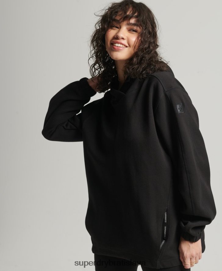 Superdry ženy nadrozmerná mikina s kapucňou code tech 6B4ZTR5789 oblečenie čierna