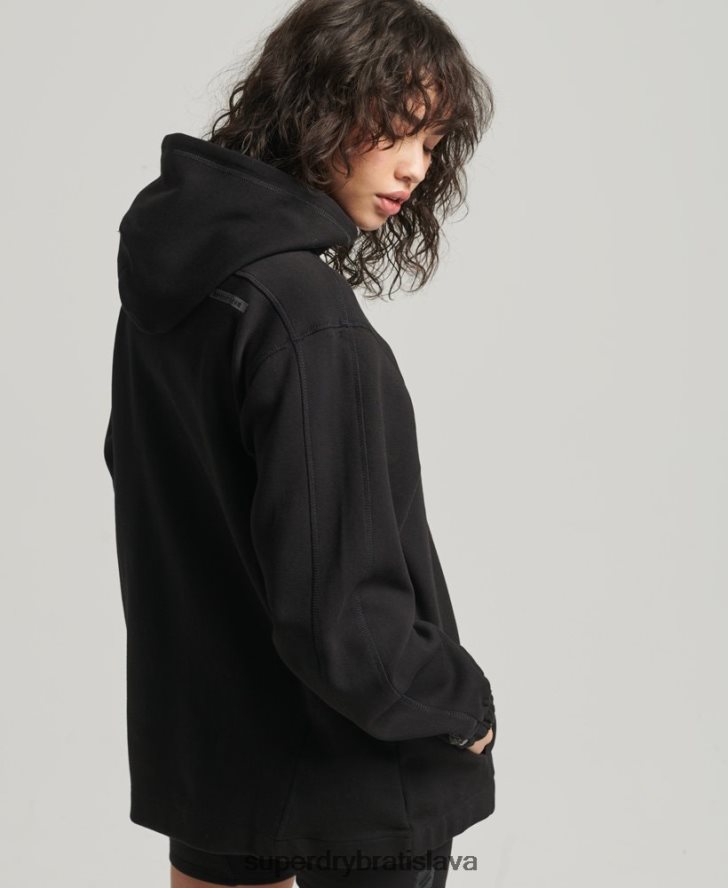 Superdry ženy nadrozmerná mikina s kapucňou code tech 6B4ZTR5789 oblečenie čierna