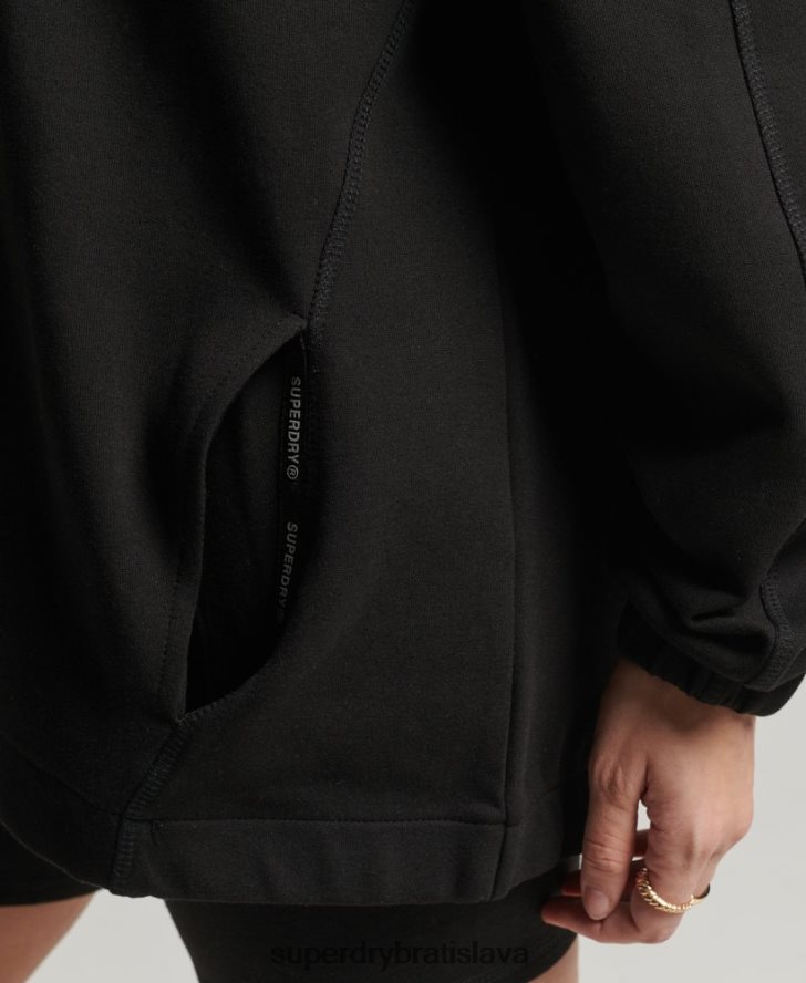 Superdry ženy nadrozmerná mikina s kapucňou code tech 6B4ZTR5789 oblečenie čierna