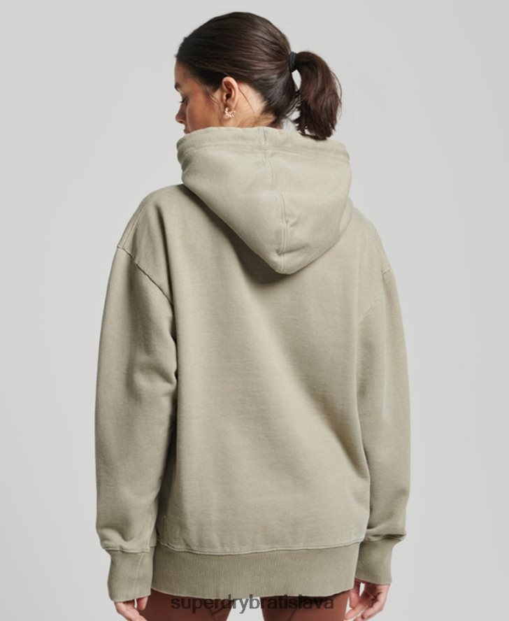Superdry ženy nadrozmerná mikina s kapucňou s logom na odevy 6B4ZTR3433 oblečenie kaki