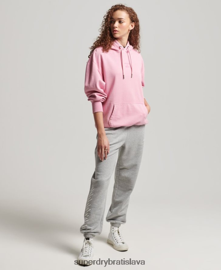 Superdry ženy nadrozmerná mikina s kapucňou s logom na odevy 6B4ZTR3450 oblečenie Ružová