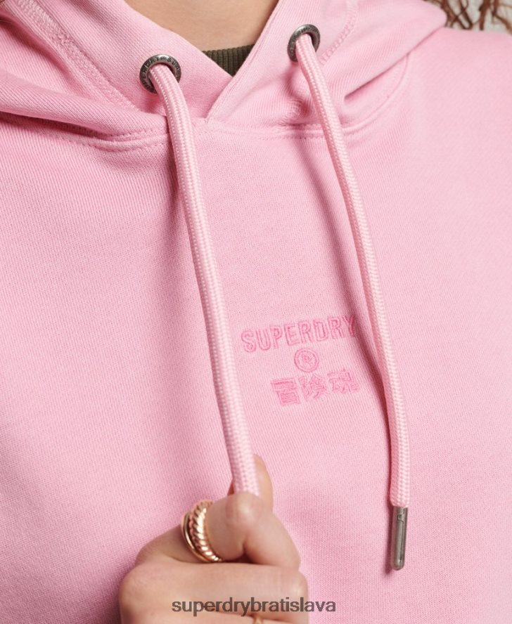 Superdry ženy nadrozmerná mikina s kapucňou s logom na odevy 6B4ZTR3450 oblečenie Ružová
