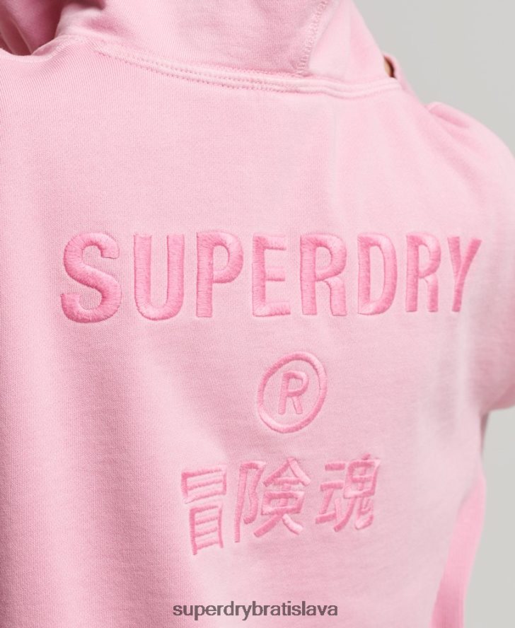 Superdry ženy nadrozmerná mikina s kapucňou s logom na odevy 6B4ZTR3450 oblečenie Ružová