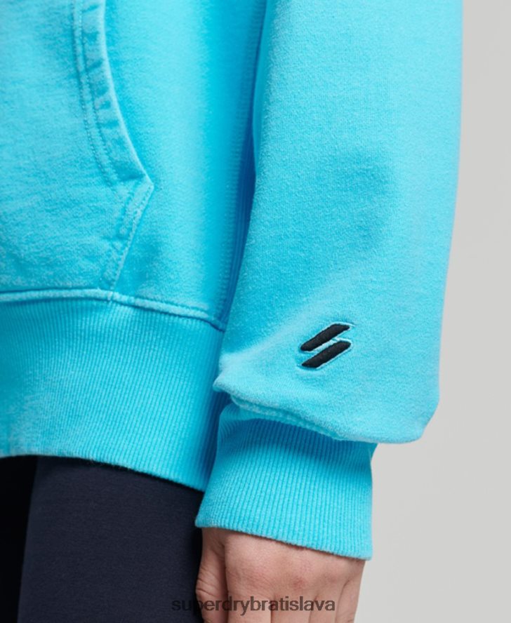 Superdry ženy nadrozmerná mikina s kapucňou s logom na odevy 6B4ZTR5941 oblečenie tyrkysová