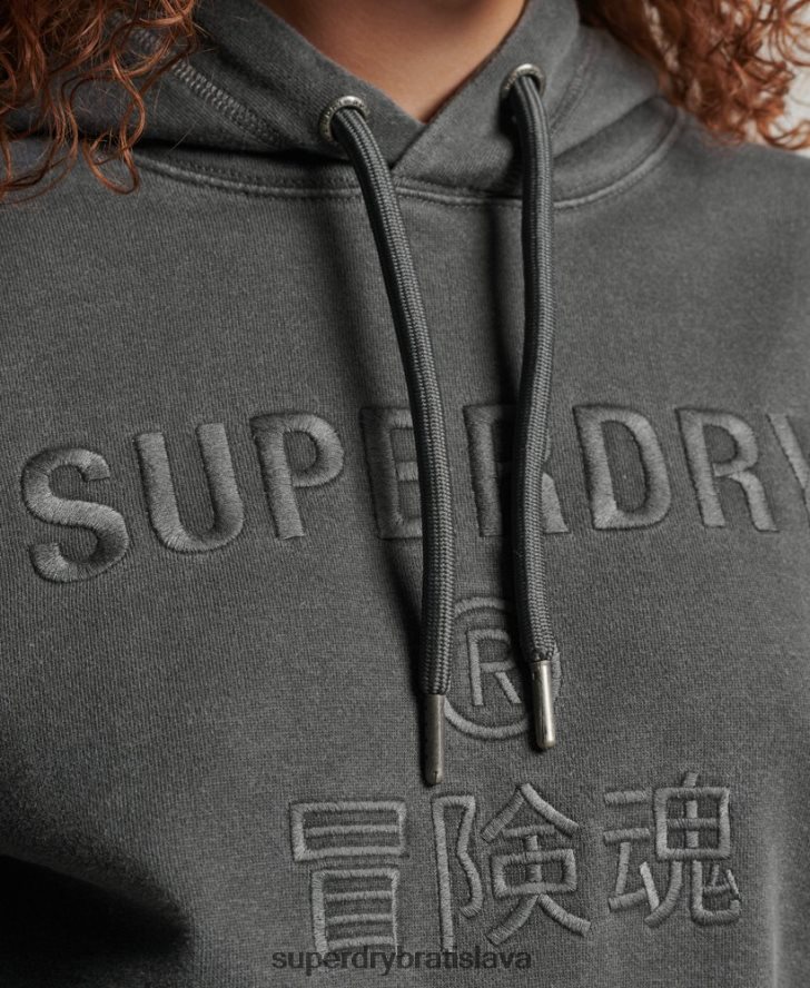 Superdry ženy nadrozmerná mikina s kapucňou s logom na odevy 6B4ZTR5950 oblečenie čierna
