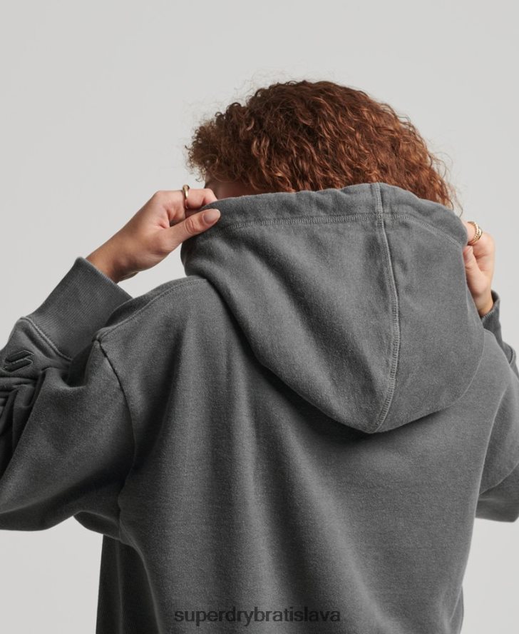 Superdry ženy nadrozmerná mikina s kapucňou s logom na odevy 6B4ZTR5950 oblečenie čierna