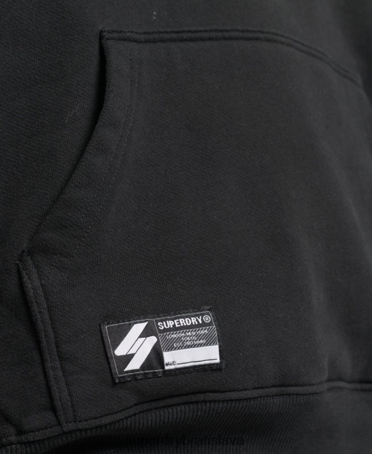 Superdry ženy nadrozmerná mikina s kapucňou s poltónovým logom 6B4ZTR5791 oblečenie čierna