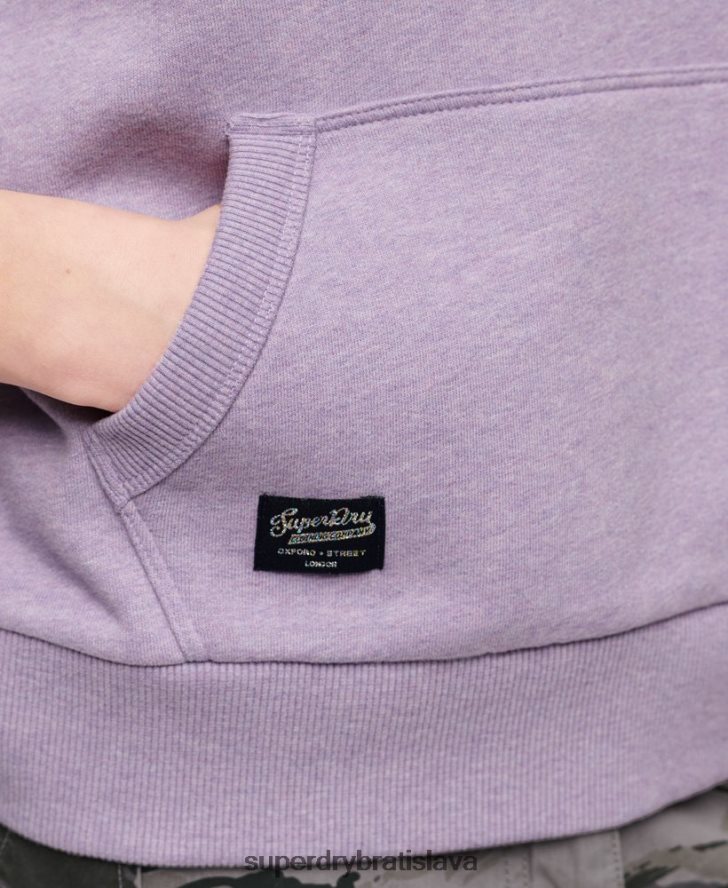 Superdry ženy neónová mikina s vintage logom 6B4ZTR3282 oblečenie Fialová