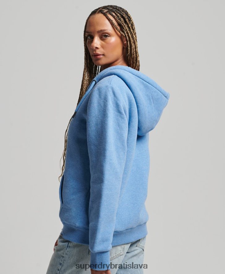 Superdry ženy nevyhnutná mikina na zips s podšívkou Borg 6B4ZTR5750 oblečenie Modrá