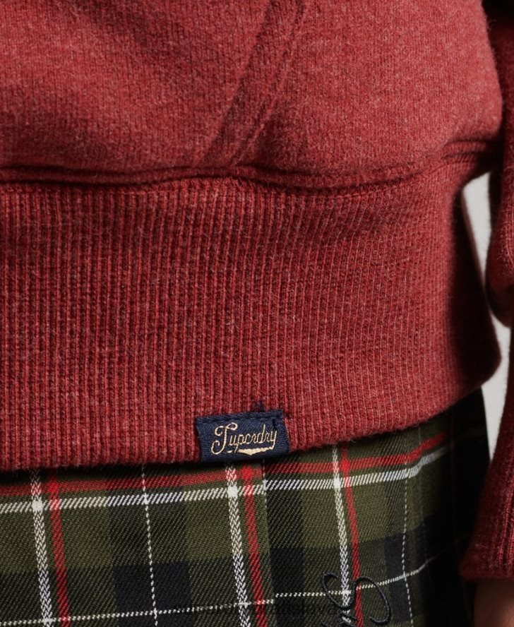 Superdry ženy nevyhnutná mikina na zips s podšívkou Borg 6B4ZTR5779 oblečenie červená