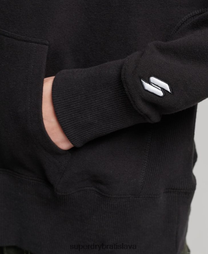 Superdry ženy nezávislá mikina s kapucňou z fólie s logom 6B4ZTR5780 oblečenie čierna