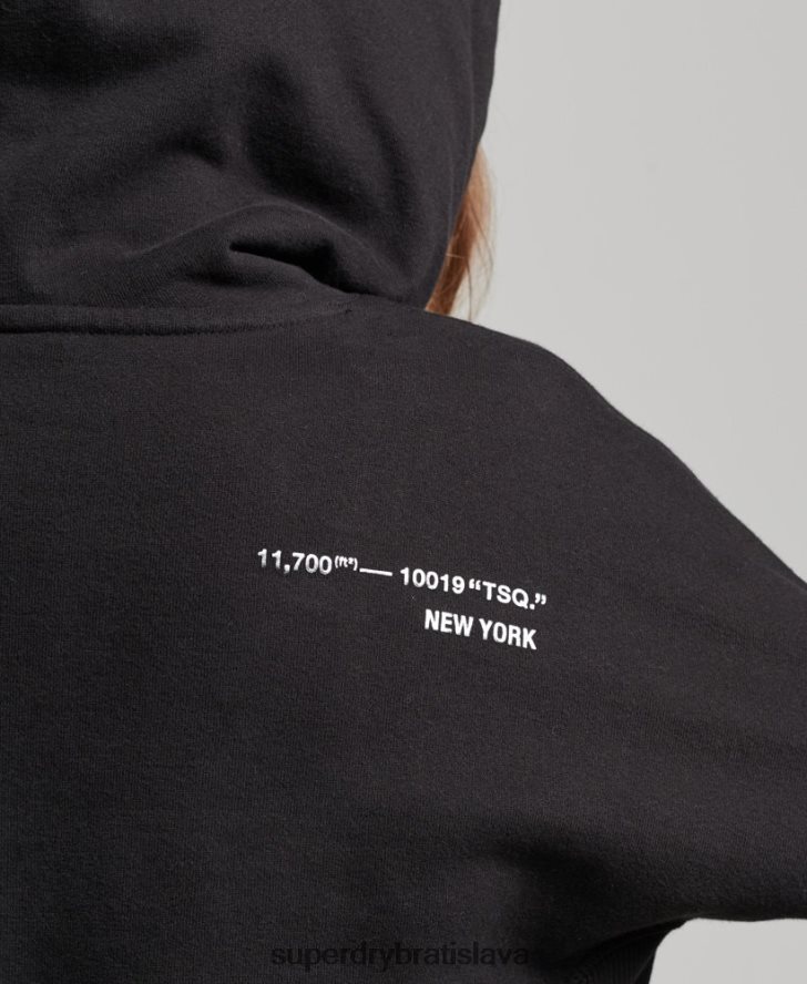 Superdry ženy nezávislá mikina s kapucňou z fólie s logom 6B4ZTR5780 oblečenie čierna