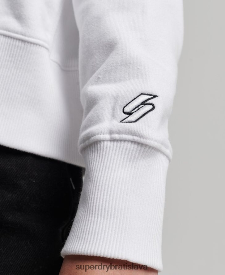 Superdry ženy nezávislá mikina s kapucňou z fólie s logom 6B4ZTR5844 oblečenie biely