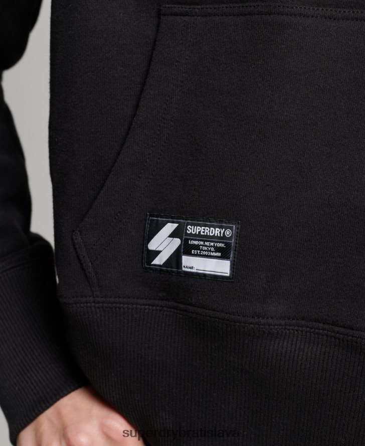 Superdry ženy nezávislá mikina s kapucňou z fólie s logom 6B4ZTR5871 oblečenie čierna