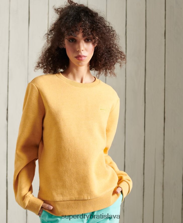 Superdry ženy oranžový štítok klasická mikina 6B4ZTR5983 oblečenie žltá