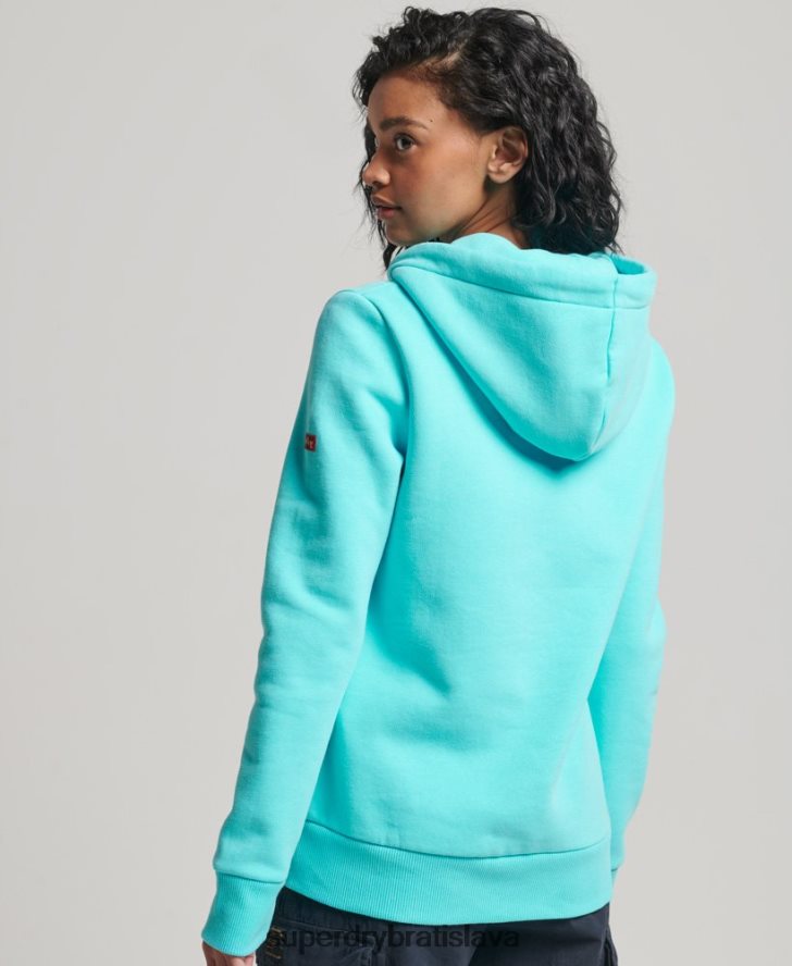 Superdry ženy originálna mikina s vintage logom 6B4ZTR3423 oblečenie tyrkysová