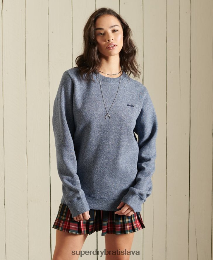 Superdry ženy oversized mikina s vintage logom z organickej bavlny 6B4ZTR6160 oblečenie Modrá