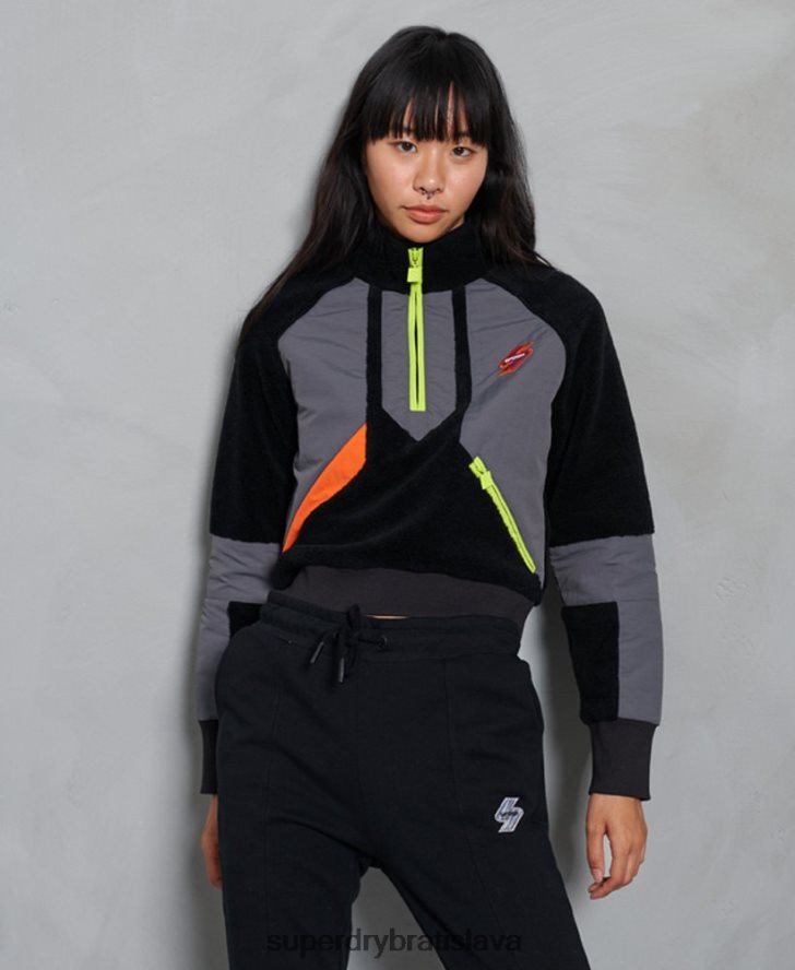 Superdry ženy športová mikina energy funnel 6B4ZTR6150 oblečenie čierna