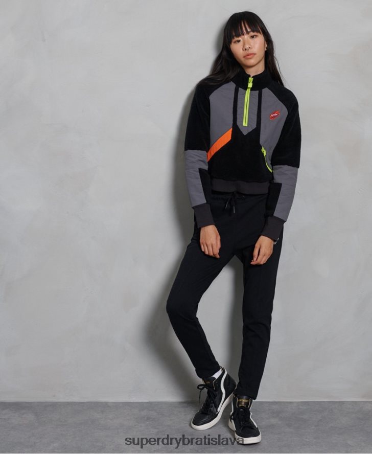 Superdry ženy športová mikina energy funnel 6B4ZTR6150 oblečenie čierna