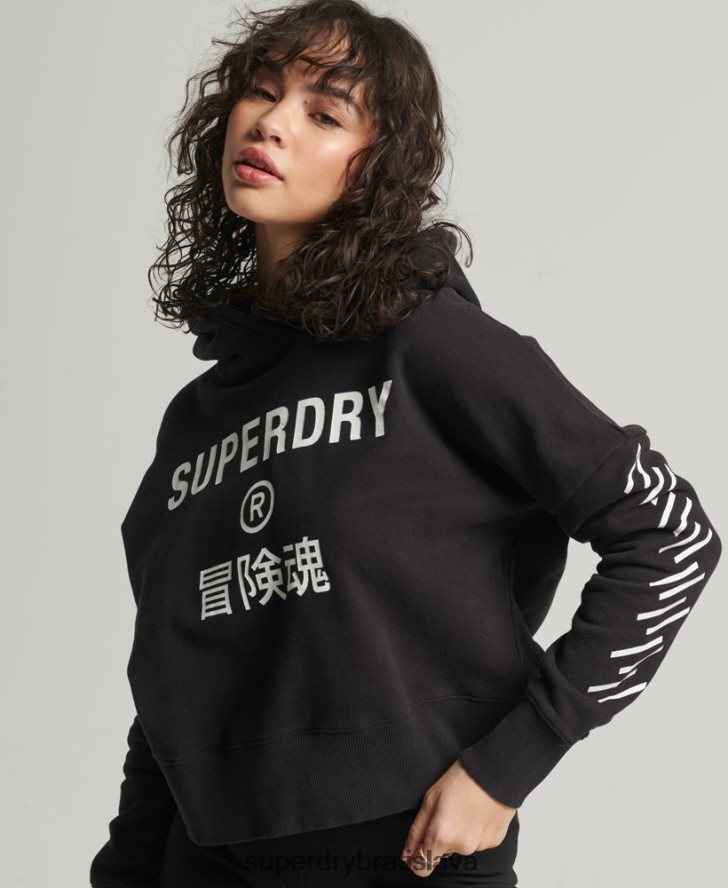 Superdry ženy športová mikina s kapucňou 6B4ZTR3493 oblečenie čierna