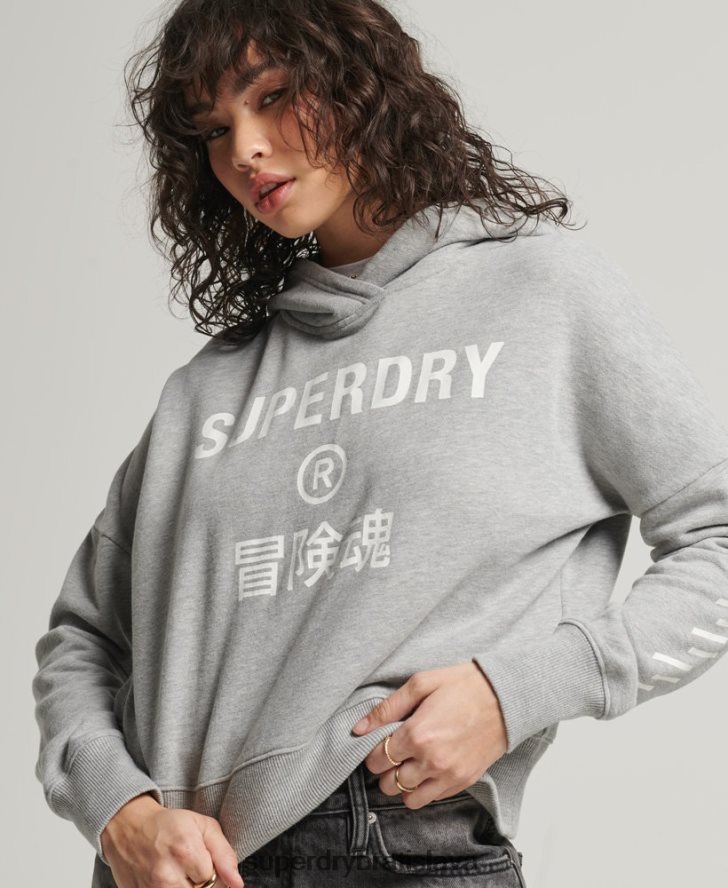 Superdry ženy športová mikina s kapucňou 6B4ZTR5898 oblečenie sivá