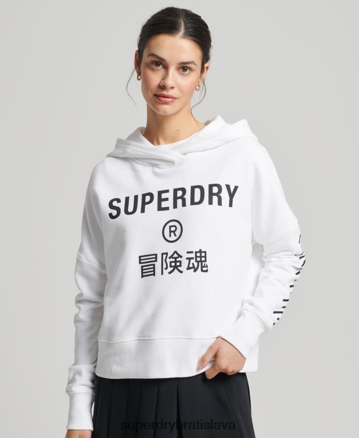 Superdry ženy športová mikina s kapucňou 6B4ZTR5989 oblečenie biely