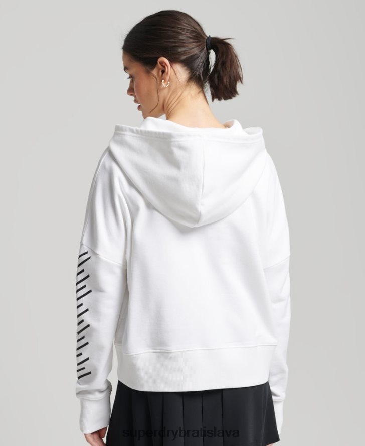 Superdry ženy športová mikina s kapucňou 6B4ZTR5989 oblečenie biely