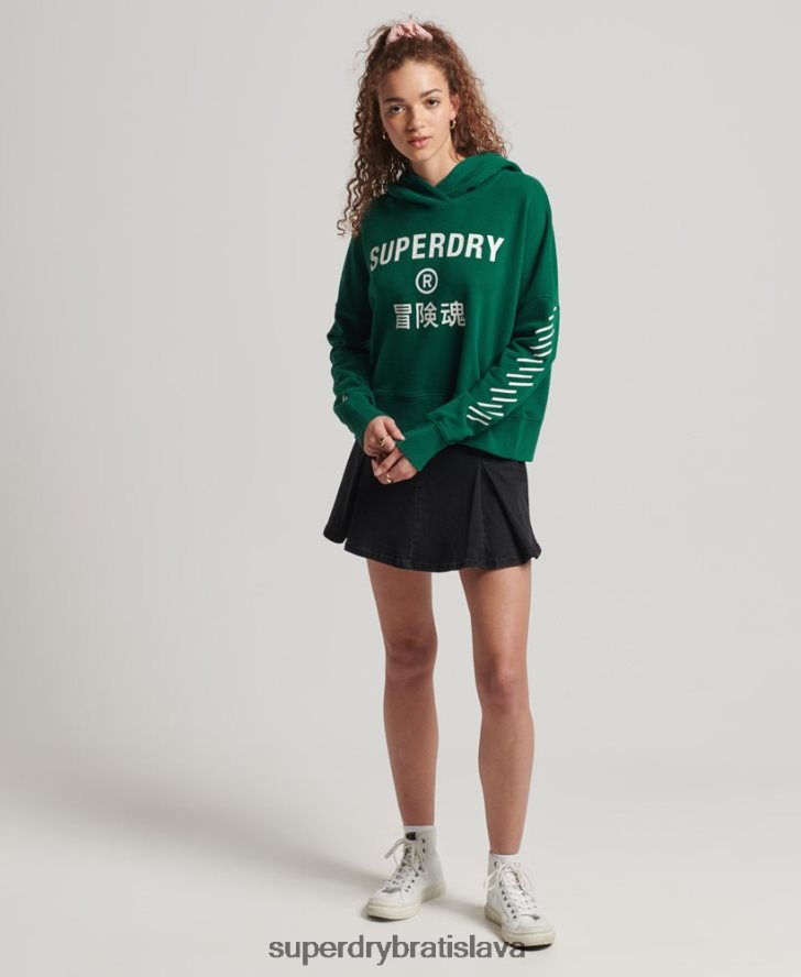 Superdry ženy športová mikina s kapucňou 6B4ZTR6087 oblečenie zelená