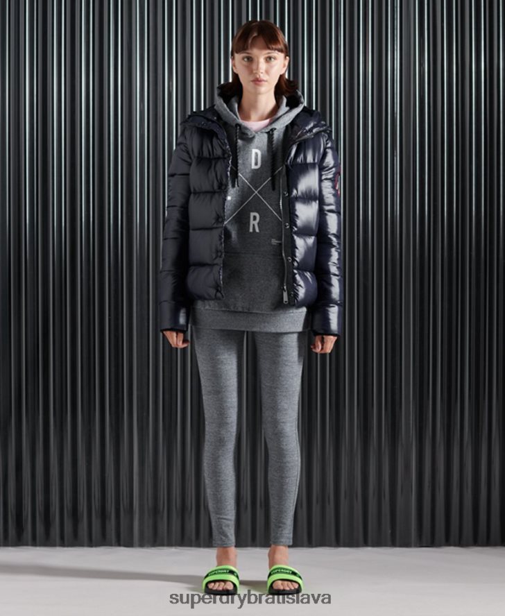 Superdry ženy prebytočná mikina s kapucňou 6B4ZTR6088 oblečenie sivá