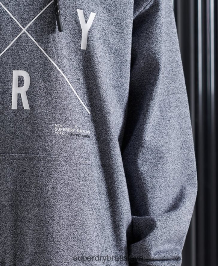 Superdry ženy prebytočná mikina s kapucňou 6B4ZTR6088 oblečenie sivá