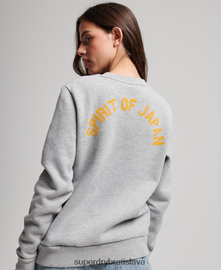 Superdry ženy pretekárska mikina pre posádku 6B4ZTR3457 oblečenie sivá