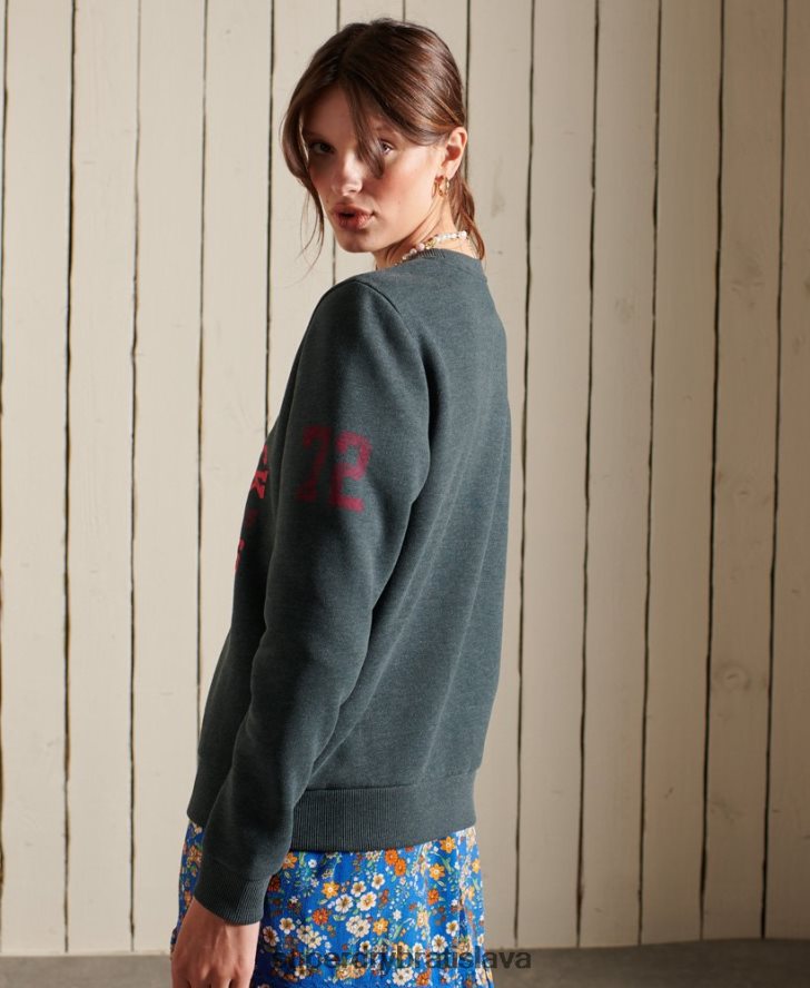 Superdry ženy pretekárska mikina pre posádku 6B4ZTR6107 oblečenie zelená