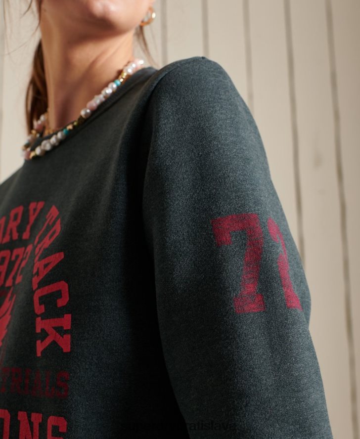 Superdry ženy pretekárska mikina pre posádku 6B4ZTR6107 oblečenie zelená