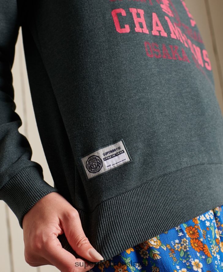 Superdry ženy pretekárska mikina pre posádku 6B4ZTR6107 oblečenie zelená