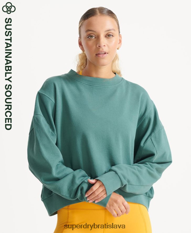 Superdry ženy pružná mikina batwing crew z organickej bavlny 6B4ZTR5806 oblečenie zelená